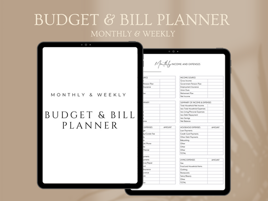 Monthly & Weekly Budget & Bill Planner – Financial Wellness for the Empowered Woman
