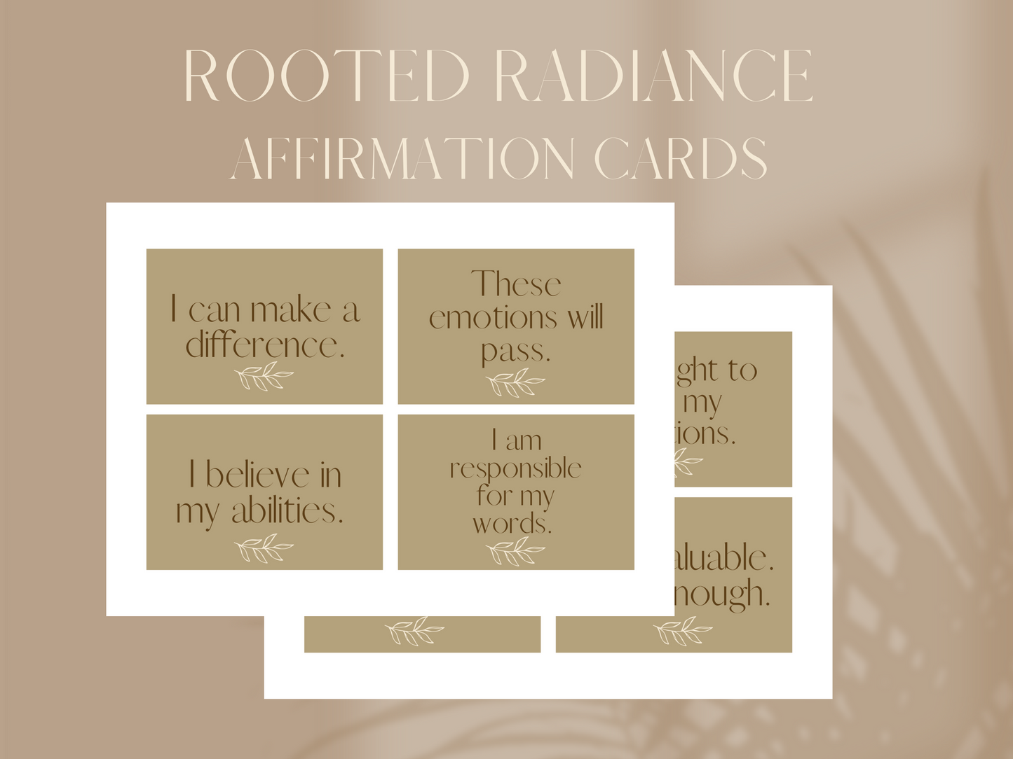 Rooted Radiance Affirmation Cards – A Minimalist Moment of Mindful Magic