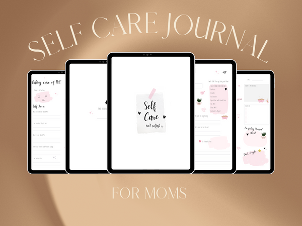 SELF CARE JOURNAL FOR MOMS | DIGITAL DOWNLOADS | PINK BLACK & WHITE